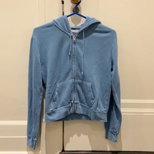 Blue Brandy Melville cropped zip up